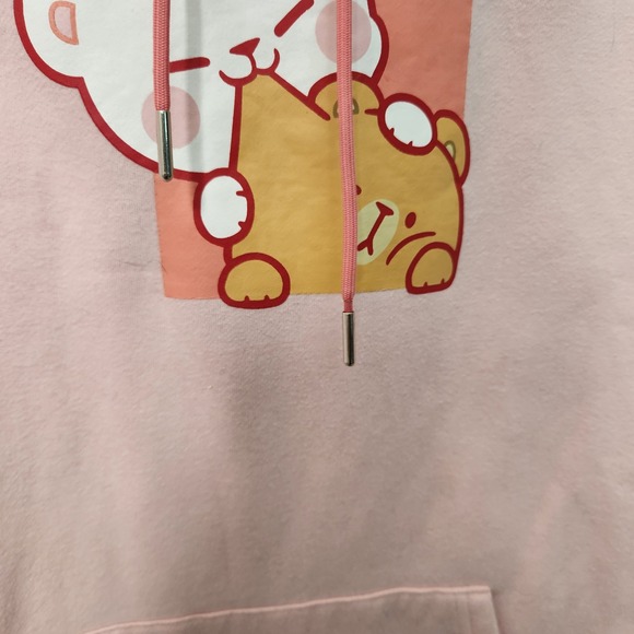 Milkmochabear Official Smooch & Snuggle Pink Fleece Hoodie Heavy Embroidered XXL - Picture 11 of 13